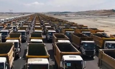 Üçüncü havalimanında 1453 kamyon ile rekor denemesi