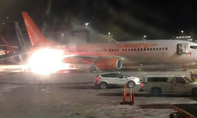 Havalimanında uçaklar çarpıştı