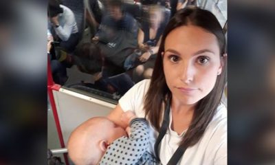 Trende kimse yer vermeyince bebeğini ayakta emzirdi