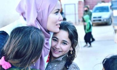 Tesettüre giren Gamze Özçelik, İdlib’e gitti!