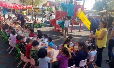 Okul öncesi öğrencileri, ilmek ilmek sevgi örüyor