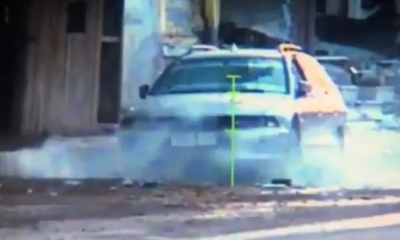 Tel Abyad’da bombayla tuzaklanan otomobil tahrip edildi