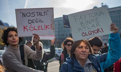 İBB önünde fayton protestosu