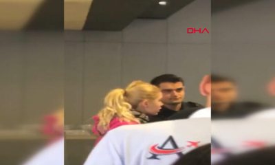 Aleyna Tilki havalimanında olay çıkardı