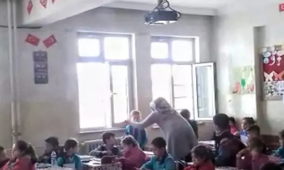 İlkokulda skandal görüntüler!