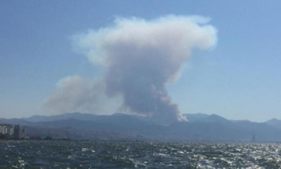 İzmir’deki yangın şehir merkezinden bile görünüyor!
