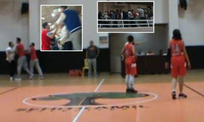 Kadın basketbol maçında erkek şiddeti